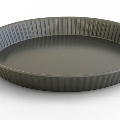 FORMA DE TARTA REDONDA DE ACERO LAMINADO ANTIADHERENTE GRIS 28x4