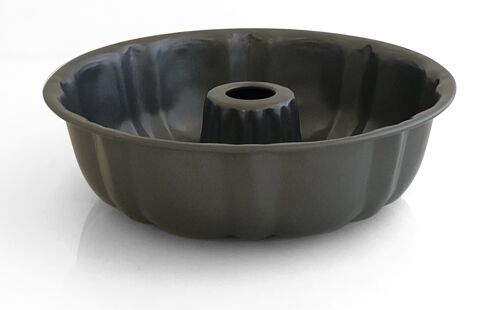 GREY NON-STICK ROLLED STEEL PUDDING FORM 25 CM