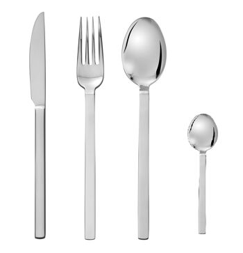 SET DE COUVERTS AVEC ÉTUI 24 PIÈCES INOX LINEA ( 6 COUTEAU + 6 CUILLÈRE + 6 FOURCHETTE + 6 CUILLÈRE À THÉ ) - Fabriqué au Portugal