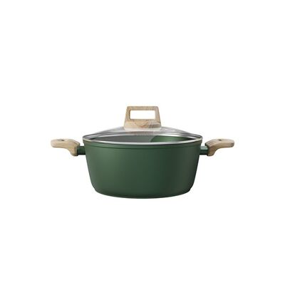 CASSEROLE AVEC COUVERCLE EN VERRE VERT FORÊT 16 CM - TOUS FEUX Y COMPRIS INDUCTION