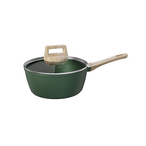 CASSEROLE WITH GLASS LID AND CABLE  FOREST GREEN 18 CM -INDUCTION