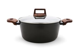 CASSEROLE AVEC COUVERCLE EN VERRE OSLO 24 CM - TOUS FEUX Y COMPRIS INDUCTION