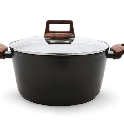 PAN WITH GLASS LID OSLO 24 CM -ALL STOVES INCL INDUCTION