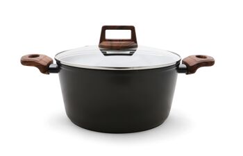 CASSEROLE AVEC COUVERCLE EN VERRE OSLO 24 CM -TOUS FOYERS INCL INCL