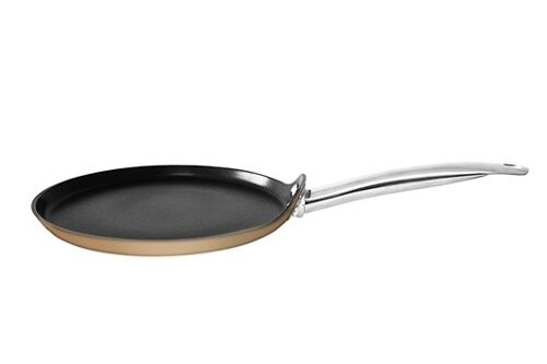 Gold CREPE PAN 24 CM WITH S/S CABLE -INDUCTION