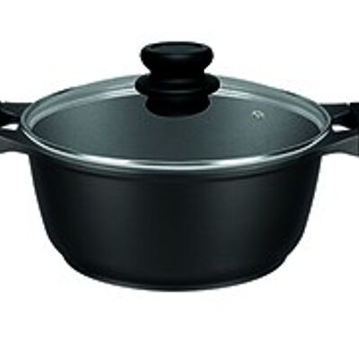 CASSEROLE AVEC COUVERCLE EN VERRE BIO FOOD 20 CM - INDUCTION