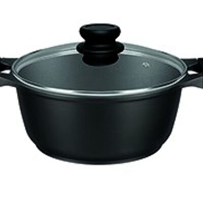 CASSEROLE WITH GLASS LID BIO FOOD 20 CM - INDUCTION