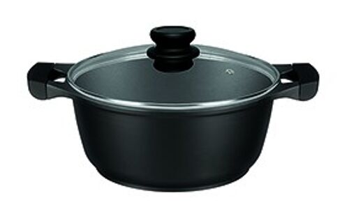 CASSEROLE WITH GLASS LID BIO FOOD 24 CM - INDUCTION