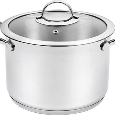 PENTOLA INOX A INDUZIONE MAGNA 6,7 Lt - 20 CM CON COPERCHIO IN VETRO