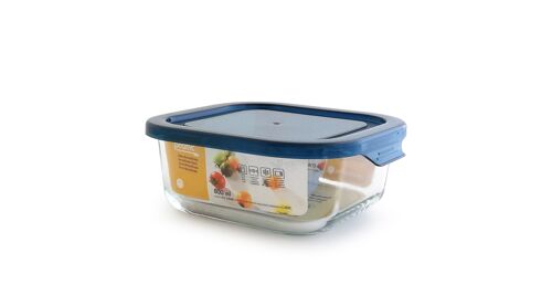 MULTIPURPOSE CONTAINER BOROSILICATE GLASS -20º+400º   SQUARE  800 ML - PRATIC ( FRIDGE, FREEZER, OVEN & MICROWAVE  )