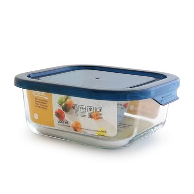 MULTIPURPOSE CONTAINER BOROSILICATE GLASS -20º+400º   SQUARE  800 ML - PRATIC ( FRIDGE, FREEZER, OVEN & MICROWAVE  )