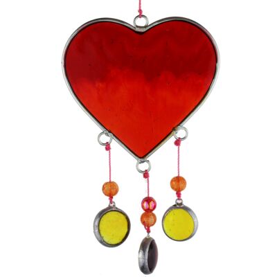 Window decoration heart red, suncatcher heart