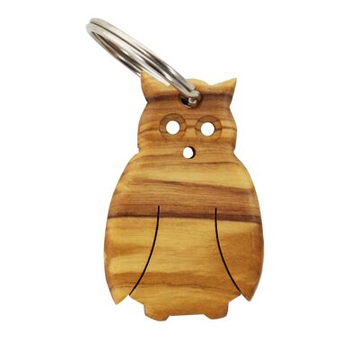 Wooden owl keychain