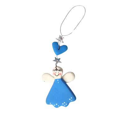 Angel to hang up, ceramic blue