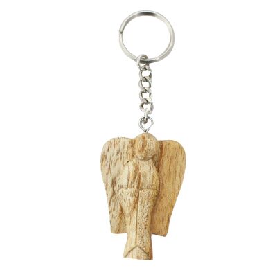 Keychain made of wood angel figure