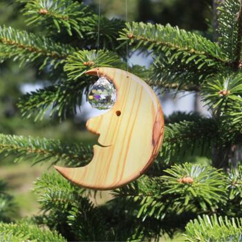 Décoration de fenêtre lune avec boule de cristal, décoration de Noël 2