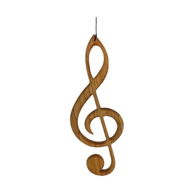 Window decoration made of wood Treble clef for hanging