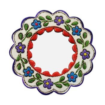 Miroir mural décoratif petit rouge et blanc - rond 1