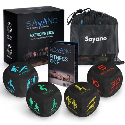 Sayano - 4 x Workout / Fitnesswürfel für Home & Outdoor Fitness / Workout + Tasche + Anleitung…