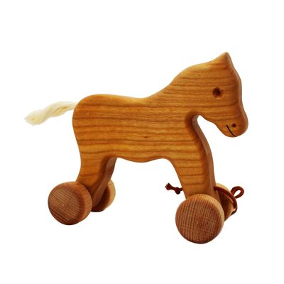 Pull-along animal horse Benno made of solid wood
