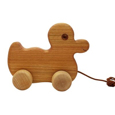 Pull-along animal duck Frieda made of solid wood