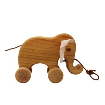 Éléphant animal à tirer Bruno en bois 2