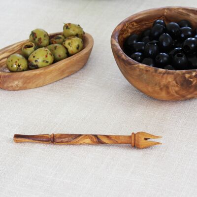 Wooden olive pick and cheese fork