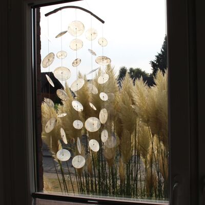 Décoration de fenêtre coquille carillon vent blanc