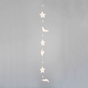 Décoration de fenêtre guirlande coquille étoiles blanc avec plumes