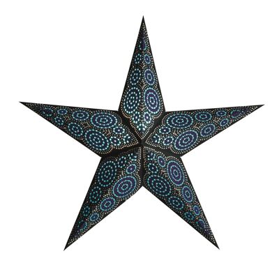 Papel estrella Marrakech negro/turquesa para colgar