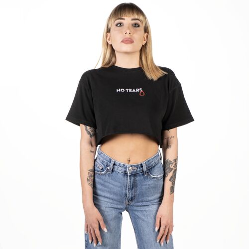 No Tears Cropped Black Tee OVER