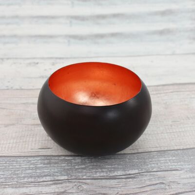 Tealight holder, tealight bowl Roomy bronze / copper