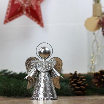Ange argenté 15cm, ange gardien, décoration de Noël 2