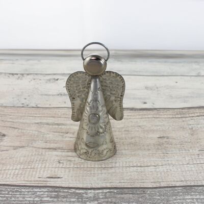 Ange argenté 11cm, ange gardien, décoration de Noël
