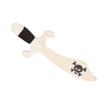 Cuchillo pirata con calavera, juguete de madera