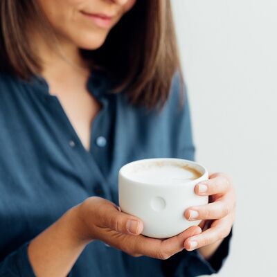 Resting point cappuccino cups - chalk white