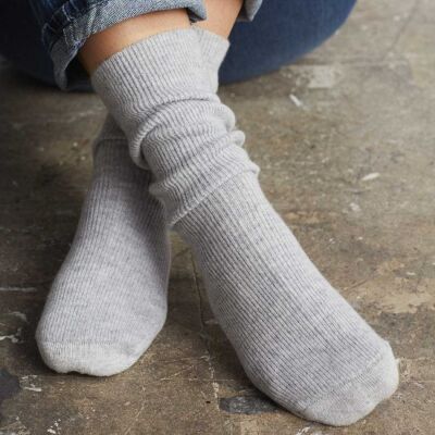 Cashmere Sock in Foggy Grey