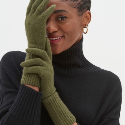 Cashmere Glove in Khaki Green