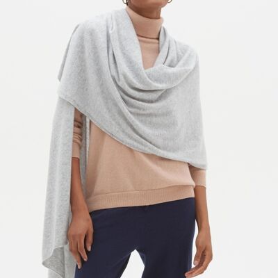 Cashmere Lofty Blanket Scarf in Foggy Grey