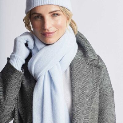 Cashmere Lofty Blanket Scarf in Whisper Blue