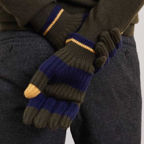 Mens Cashmere Gloves in Duffel Green