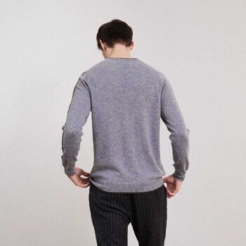 Pull col V en cachemire pour homme en gris Derby 3