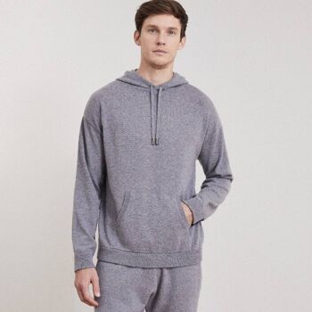 Sweat à capuche en cachemire pour homme en Derby Grey