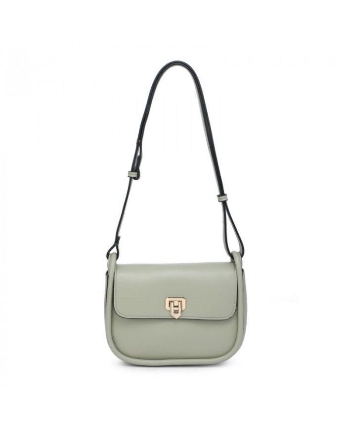 Nuevo bolso de hombro con solapa de calidad Bolso de cuero de PU vegano con correa ajustable -OL2752P verde