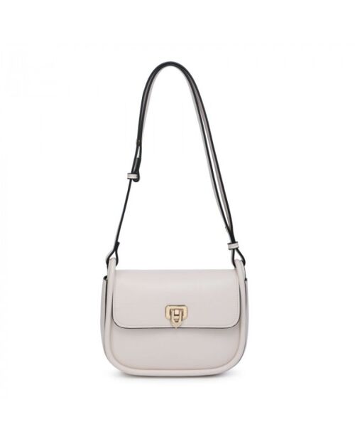 Quality New flap- over Shoulder bag vegan PU leather handbag with adjustable strap -OL2752P beige