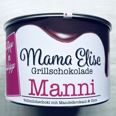 Manni - milk chocolate, almond brittle and cinnamon