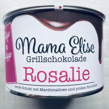Rosalie - chocolat blanc avec guimauves et vermicelles roses 1