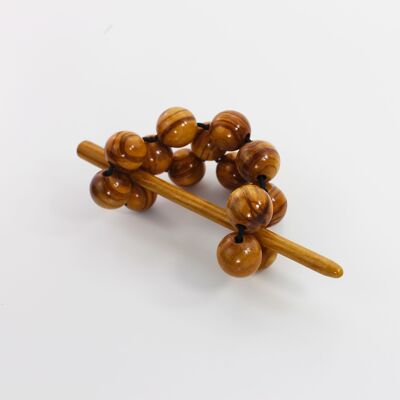 Wooden bead ribbon with a hairpin