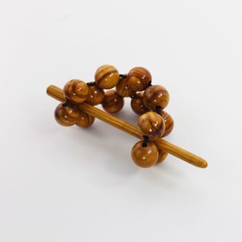 Ruban de perles en bois avec une épingle à cheveux 1