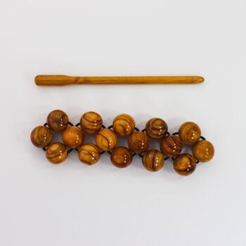 Ruban de perles en bois avec une épingle à cheveux 4